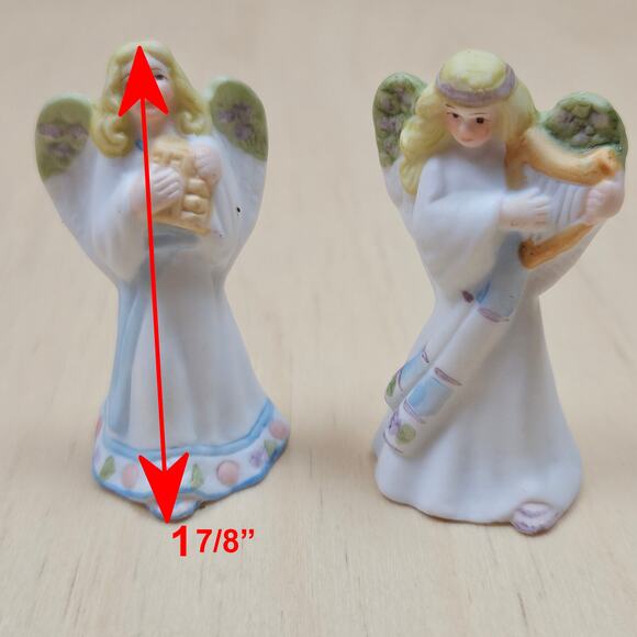 Vintage 1987 ENESCO Statuette Porcelain Bisque Angel Thimble Mini 1 7/8" Tall - Picture 6 of 6